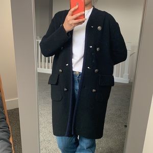 Heavy Weight wool black sweater jacket with bottoms